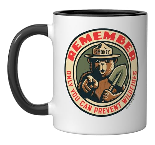 Taza de Cerámica Retro Vintage Smokey Bear 11 oz miniatura 1