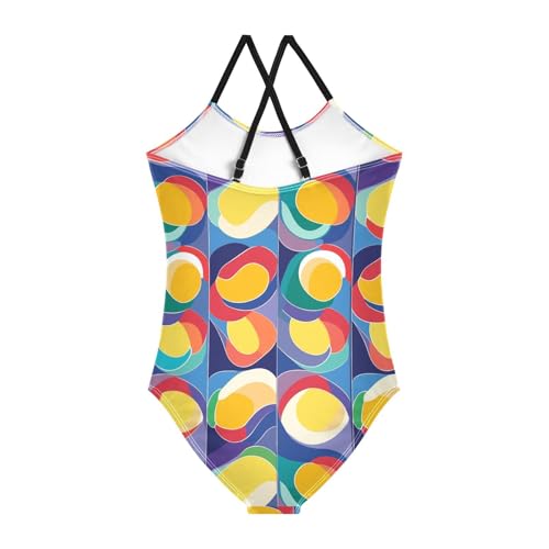 KLL Seamless Tiles Portuguese Spanish Italian Girls' 1-Piece Bathing Suit Beach Swimwear Adjustable Shoulder Strap Quick Dry2