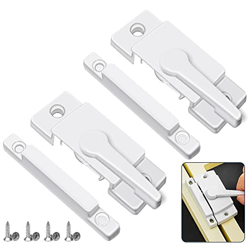 Sliding Window Sash Locks White ZUONAI 2 Pack Cam Sash Locks for Double Hung Window Latch Lock...