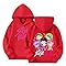 K-Pop Demon Hunters Sweatshirt Girls Cartoon Graphic Prints Pullover Oversized Vintage Hip Hop Streetwear Autumn Winter Long Sleeve Hoodie for Students Boys Girls Fans (Red, 7-8 Years)