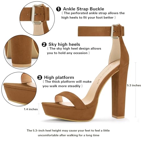 Image of Allegra K Women's Platform High Heel Ankle Strap Chunky Heels Sandals