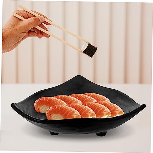 Plato decorativo para sushi LIFKOME Melamina negro miniatura 3