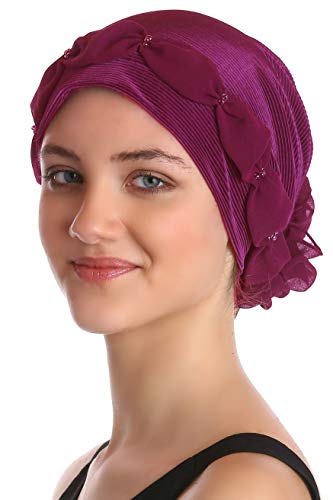 Pieghettato e ha Bordato Turbante per le Donne