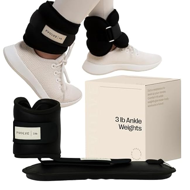 Pvolve Adjustable Ankle Weights for Men & Women, Wrist or Ankle Weights, Tone and Sculpt Your Body, Legs & Core, Used for at Home Workouts, Walking, Dancing or Pilates, 1 Pair