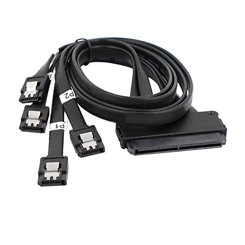 Cable Adaptador SAS 32Pin a 4x SATA 0.5 m Negro