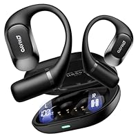 OHAYO T10 Open Ear Kopfhörer – 40H Laufzeit, Bluetooth 5.4, IPX6 wasserdicht, 8g Ultraleicht, Digital Display, sicherer Sitz für Laufen/Fahrradfahren/Gym/Sport, Schwarz