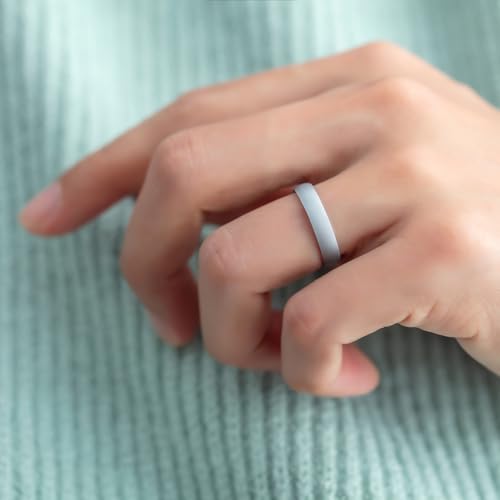 Image of ThunderFit Silicone Rings for Him and Her, Rubber Engagement Bands Unisex - 1 /4 /5 /7 /8 Variety Multipack