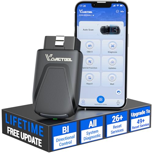 VDIAGTOOL D200 OBD2 Scanner Bluetooth, Bidirectional Scan Tool - Lifetime Free Updates, 26 Resets...
