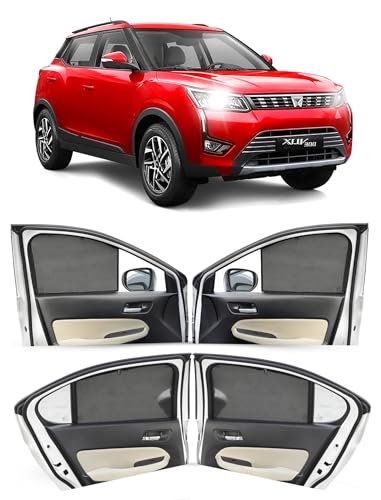 Image of Autofact Car Sunshades for Mahindra XUV 300, UV Protection, Useful Car Accessories, Custom fit Sun Shades for Side Windows, Set of 4