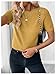 SOLY HUX Women's Short Sleeve Sweater Crew Neck Dressy Casual Knit Tops Pure Mustard Yellow Large