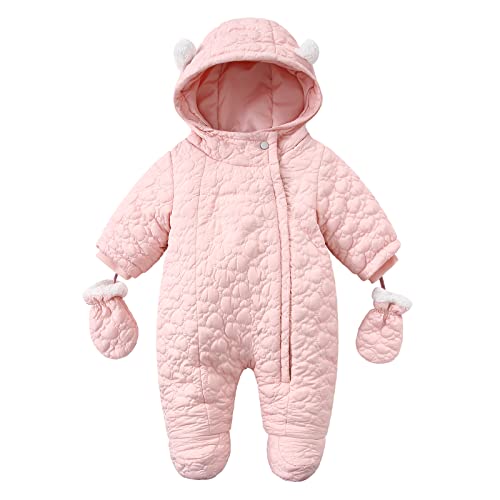 IBOBOOM Baby Snowsuit Girls Winter Clothes Infant Snow Bibs Newborn Outfits  9-12 Months