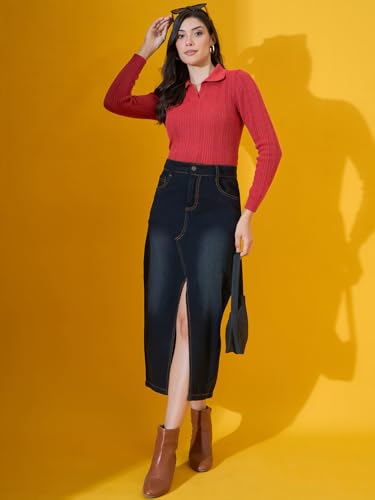 Image of 98 Degree North Women Spread Collar Sweater-G1165-BROWN