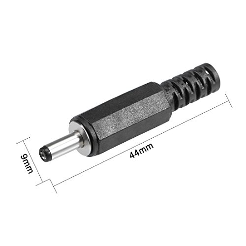 uxcell 10Pzs Conector DC Macho 3.5mm x 1.1mm Negro miniatura 3