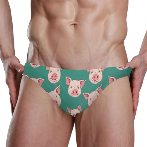 Pig Animal Swim Briefs for Men Swimsuit Bikini Swimwear S B04038514