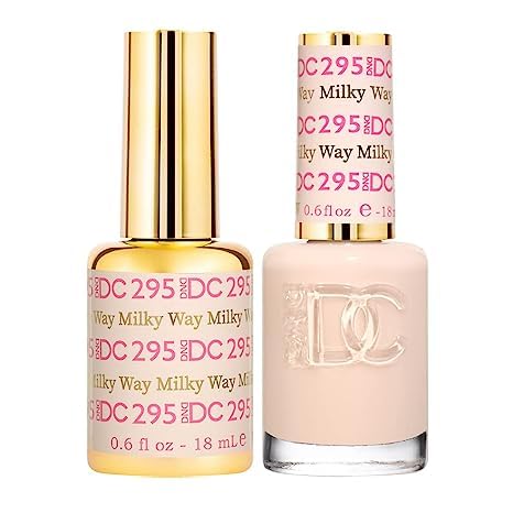 DND Milky Way Soak Off Gel and Nail Lacquer Duo Bundle - Chip Resistant Gel Top Coat with Fast Drying Formula - 0.6 fl oz each (#295) - High Shine and Long-Lasting Nails