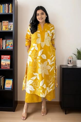 Image of Fashion Basket Wedani Cotton Printed Kurta Set for Women