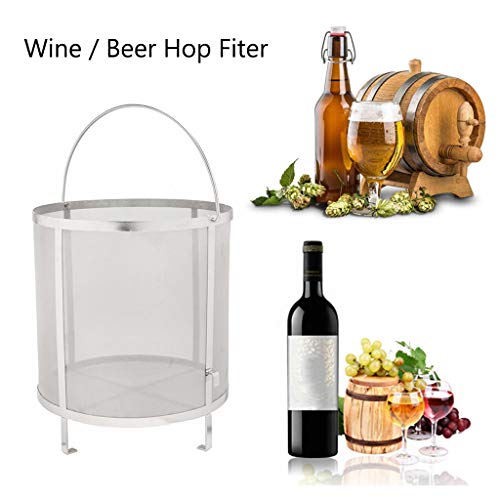 Psler BE-WA0060D-31*30 11.8×12.2 Inch (30×31Cm) Wine Beer Dry Hops Filter Brewing Hopper Strainer 300 Micron Mesh Barrel Brewing Grain Basket Strainer thumb #1