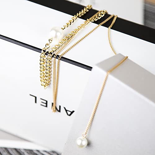 Pearl Plated Multilayered Choker Necklace for Women