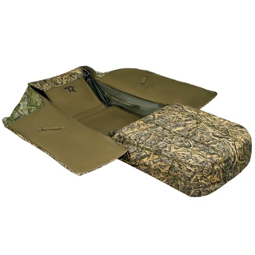 TR Waterfowl Layout Hunting Blind 600-Denier Fabric, with Mesh Face Screen and Backpack Carry Straps, Padded Seat and Headrest, Water Resistant for Duck Goose Hunting - Thumbnail 7