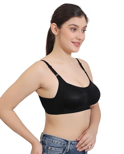 Image of GLAMORAS Nylon Blend Full Coverage Minimizer Everyday Bra for Women | Seamless, Wirefree, Padded Everyday Bra with Soft Cups | Size: 34-42, B Cup