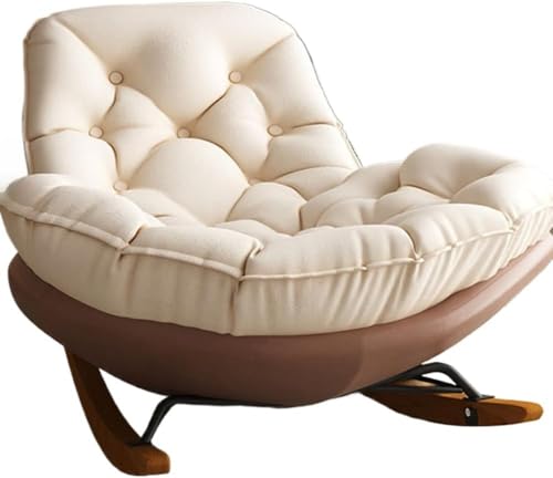 Vzfv ロッキングチェア オットマン付き リクライニング 北欧風おしゃれ 一人掛けソファ ラウンジチェア リラックスチェア リビング・ベランダ・バルコニー・寝室用 簡単組立 座り心地良い 丈夫 高耐荷重 防水防汚 (C)