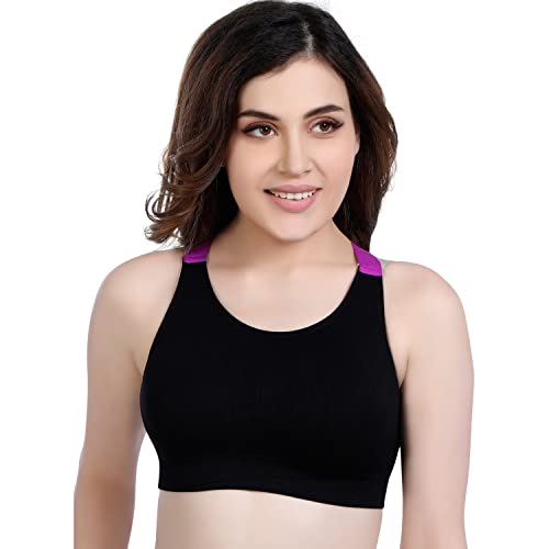 Image of Shoppy Villa Cotton Bra for Women, Sports Bras for Women, Yoga and Camisole Bra, Lighty Padded Cup with Full Coverage with Removable Pads