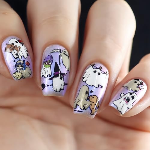 Halloween Nails Square Press on Nails Short Length Fake Nails RII...