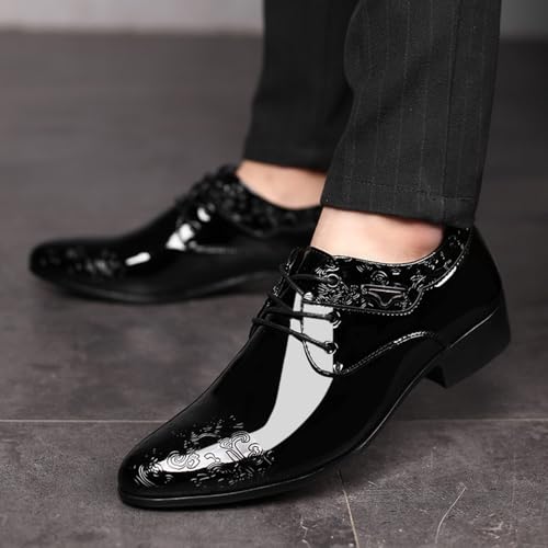 Men's Patent Leather Oxford Dress Shoes Business Lace-ups Wedding Shoe Office Loafers Formal Derbys3