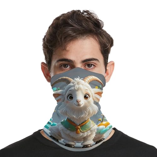 Cute Goat Neck Gaiter Face Cover Scarf, Breathable Sun Balaclava for Skiing Fishing Hiking Cycling4