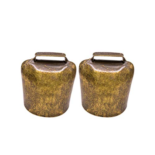MILISTEN 2 Pcs Cloche De Cuivre Vache Cheval Mouton Cloche Bovins ttes De Vache en Métal Animal De Ferme en Bronze Bruyant pour Jeux Événements Artisanat Grand