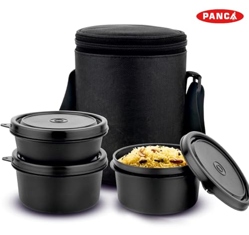 Image of PANCA Lunch Box Set with Fabric Bag | Leak Proof Microwave Safe Containers with Detachable Lock Lids | BPA Free Tiffin for Office, School, Kids, Women & Men