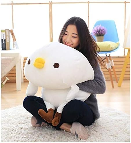 抱き枕 スーパー もちもち ニワトリ 抱き枕 大きい ぬいぐるみ特大動物 可愛い 小動物 抱き枕 プレゼント ギフト インテリア (ホワイト,60cm)