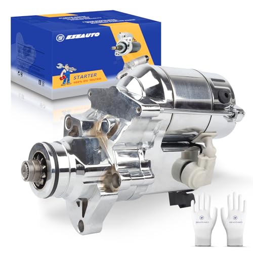Image of Ezexpreze Chrome 18905N Starter Replacement New for 2006-2014 Road King Heritage Softail Dyna FLHR FLHRC FLHRS FLHT FLHX FLSTC, 31618-06 31619-06A 428000-3490 3491 410-52175 SHD0013 41052175