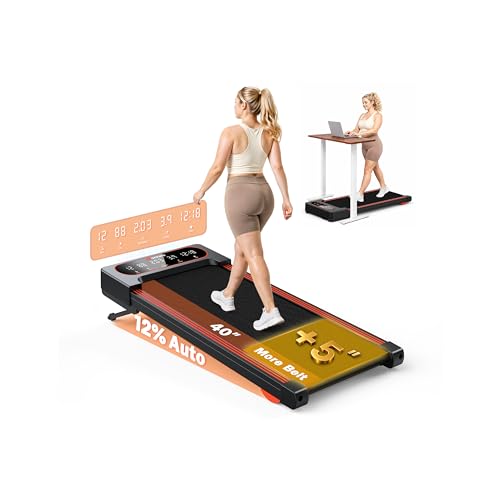 Image of Walking Pad Treadmill with Auto Incline 12%-12Level, Quiet BLDC EvoDrive, Under Desk Treadmill for Home Office, Extra-Large Belt, Full Metrics Display, Quadra Cushion, App Control, 300lbs Capacity
