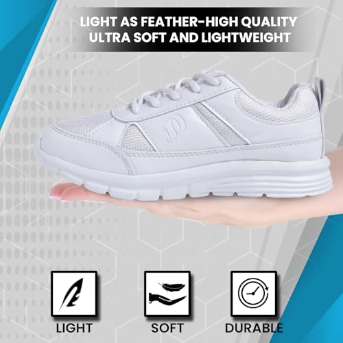 Image of DOCTOR EXTRA SOFT Lightweight EVA Unisex-Child /Kids /Adults Black & White School Uniform Shoe with Memory Foam Cushion & Laces| Sports,Formal,Casual,Running|Comfortable | Durable & Anti-Skid D-3006
