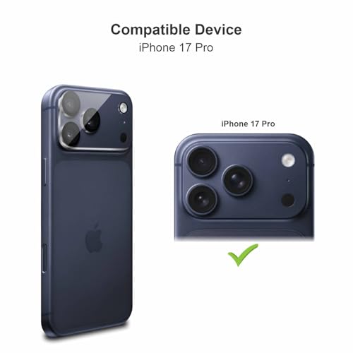 Image of SupCares Premium Camera Lens Protector Tempered Glass Compatible For iPhone 17 Pro With Installation Kit | Edge to Edge Coverage | Transparent | Pack of 2