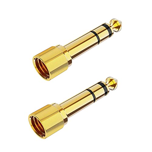 YUEYUEKE Adaptador de audio de 6,35 mm macho a 3,5 mm, adaptador de audio para auriculares estéreo, adaptador de jack para mezclador de audio/piano electrónico, 2 unidades