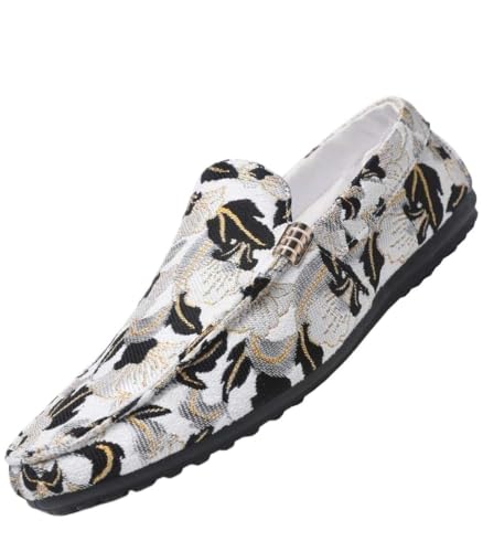 Mocasines para hombre con estampado floral y tela transpirable