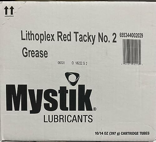 Mystik Lithoplex Red and Tacky #2 Grease; NLGI GC-LB (10) 14oz Tubes