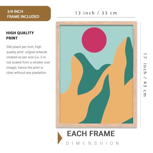 Image of kotart Minimal Boho Framed Wall Art Paintings with Frame for Home Decor - Painting for Wall Decoration Living Room Bedroom Office Room Decor- Pack of 6 (13x17, wall painting)