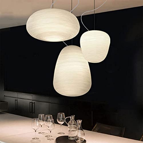 Lustre en verre design spirale avec suspension réglable de plafond
