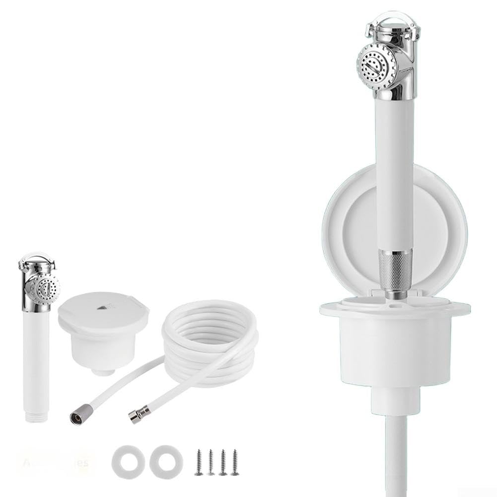 Cabezal Ducha para yate Retráctil Ahorro Agua Alta Presión Cabezal(2.5M)