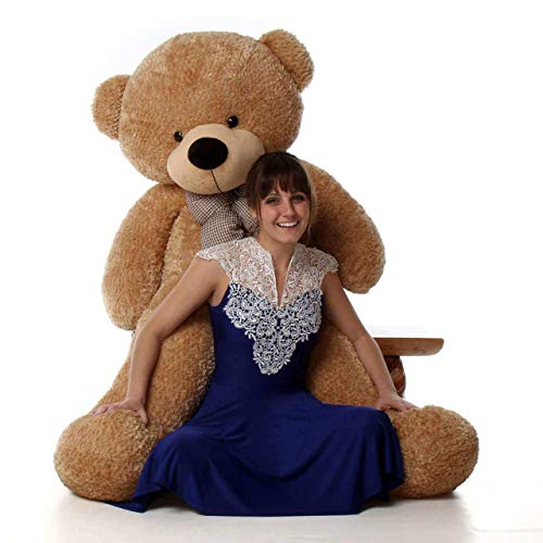 Image of HUG 'n' FEEL SOFT TOYS Long Soft Lovable Huggable Cute Giant Life Washable Child Safe Teddy Bear Plush & Stuffed Toys (5 Feet, Brown)