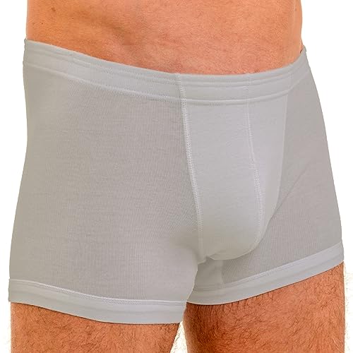 HERMKO 3901 Herren Pant aus 100% Bio-Baumwolle mit elastischem Börtchen, Größe:D 6 = EU L, Farbe:grau