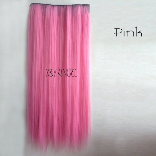 X&Y ANGEL -Two Tone One Piece Straight Synthetic Thick Hair Extension Clip-on Hairpieces (dark green to light green)
