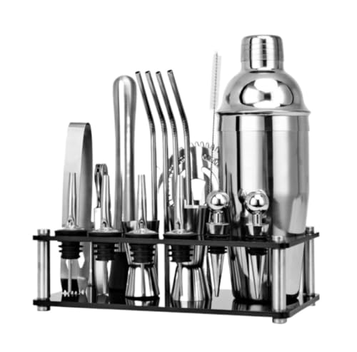 Juego Coctelera Juego De Coctelera Boston Bartender De 20 Piezas, Juego De Coctelera para Mezclar Bebidas, Herramientas De Bar, Juego De Cóctel Cocktail Kit(750ml)