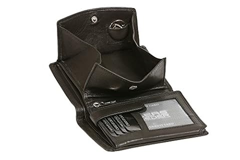 LEAS Wiedeński portfel kombi ochrona RFID z tajną kieszenią z prawdziwej skóry, czarny Special Edition, czarny, 12,5x9,5cm, wiedeński portfel kombi