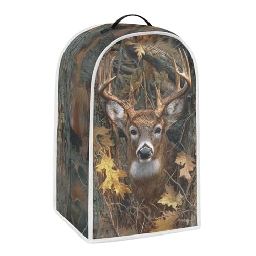 Image of Talayituse Deer Forest Hunting Camo Print Blender Dust Cover, Fingerprint Protection Cover for Stand Mixer or Coffee Machine, Home Kitchen Appliance Covers for Stain Dust Resistant Supplies