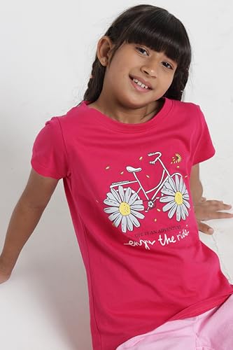 Image of Under Fourteen Only Girls Cotton Tops Collection - Round Neck, Crop Top, Full & Half Sleeve, Drop Shoulder, Ruffle Sleeve, Graphic Printed, Embroidered & Slub Knit Styles