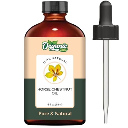 Image of Organic Zing Horse Chestnut (Aesculus hippocastanum) Oil | Pure & Natural Essential Oil for Skincare, Hair Care & Massage - 118ml /3.99fl oz